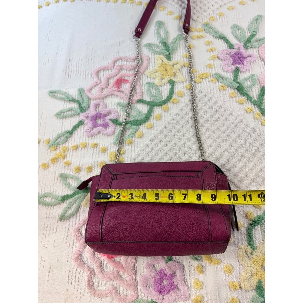 ana A New Approach Magenta Purple Pebbled Faux Leather Crossbody Chain Bag - Picture 3 of 10